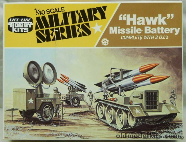 Life-Like 1/40 Hawk Missile Battery with 3 GI Crew (Ex-Adams), 09661 plastic model kit